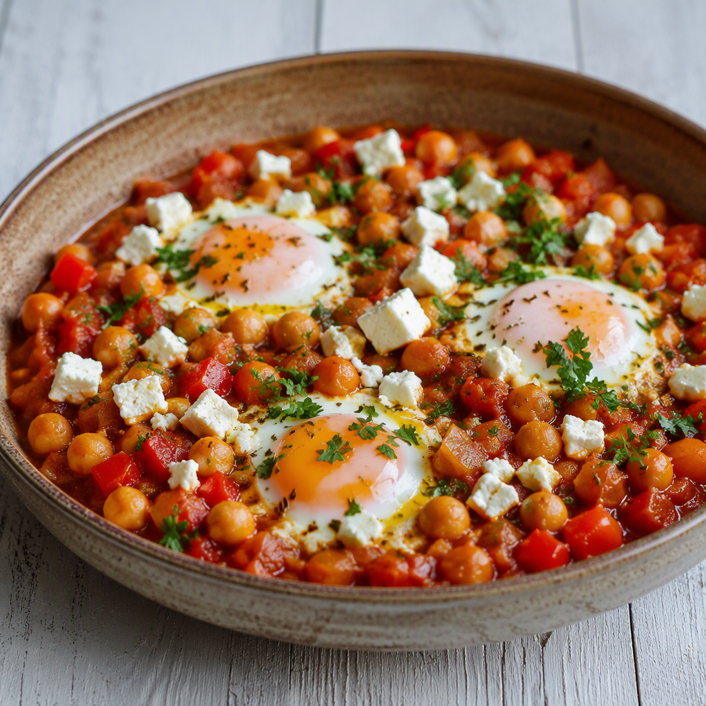 Shakshuka z ciecierzycą i fetą